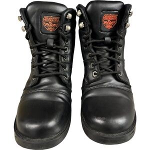 Milwaukee Leather MBK9285 Boys Black Lace-Up Biker Style Boots Size 7